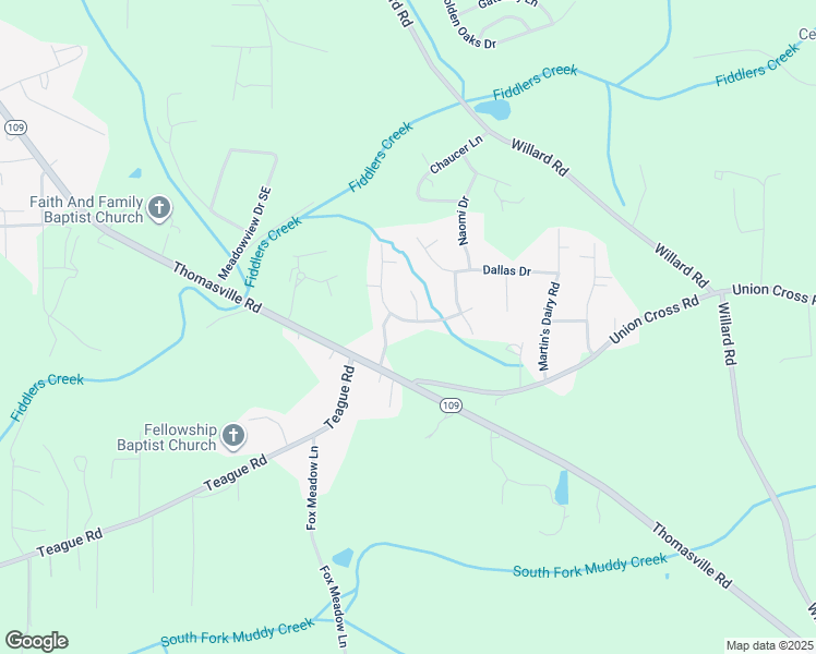 map of restaurants, bars, coffee shops, grocery stores, and more near 2725 Chestnut Heights Road in Winston-Salem