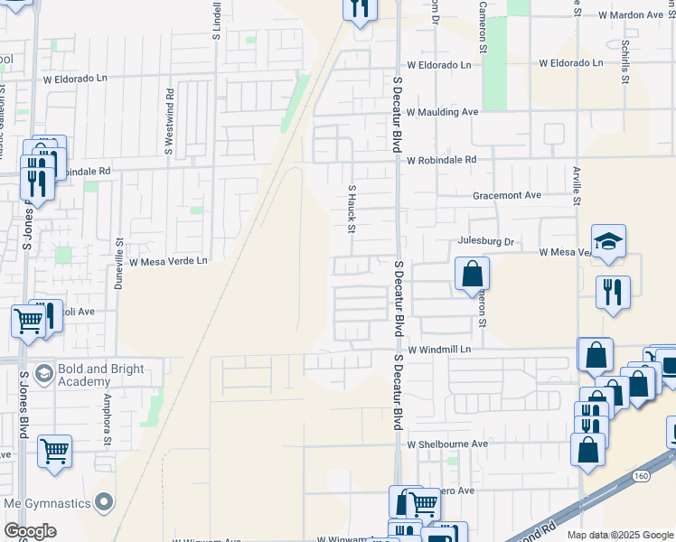 map of restaurants, bars, coffee shops, grocery stores, and more near 7942 South Magic Lamp Street in Las Vegas