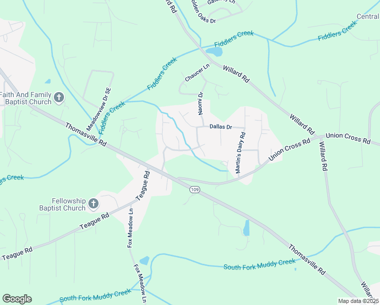 map of restaurants, bars, coffee shops, grocery stores, and more near 2859 Chestnut Heights Road in Winston-Salem