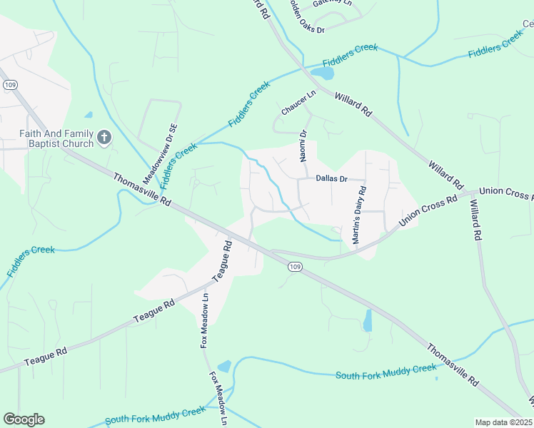 map of restaurants, bars, coffee shops, grocery stores, and more near 2725 Chestnut Heights Road in Winston-Salem