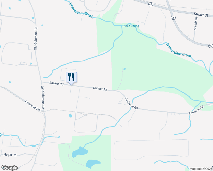 map of restaurants, bars, coffee shops, grocery stores, and more near 29 Sanker Road in Dickson