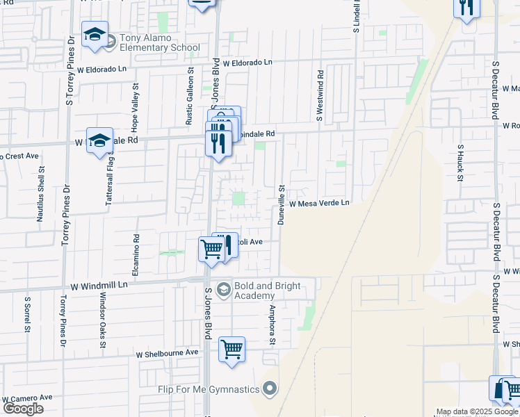 map of restaurants, bars, coffee shops, grocery stores, and more near 7904 Windhamridge Drive in Las Vegas
