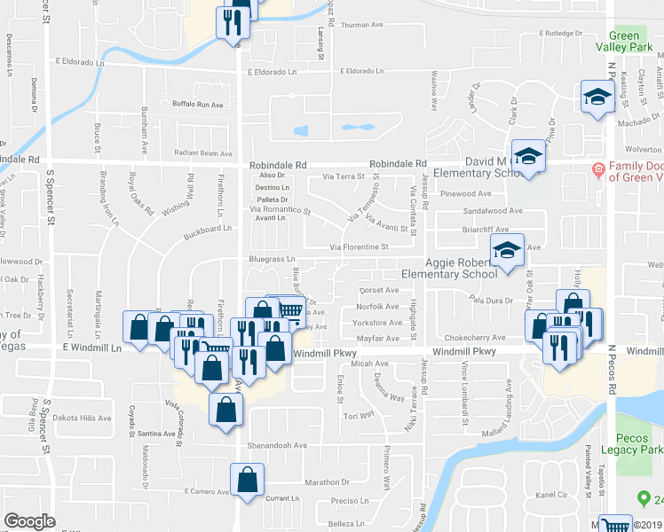 map of restaurants, bars, coffee shops, grocery stores, and more near 2825 Amaryllis Court in Henderson