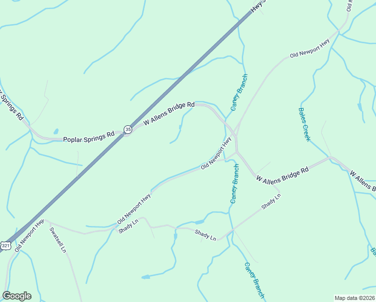 map of restaurants, bars, coffee shops, grocery stores, and more near 1950 Old Newport Highway in Greeneville