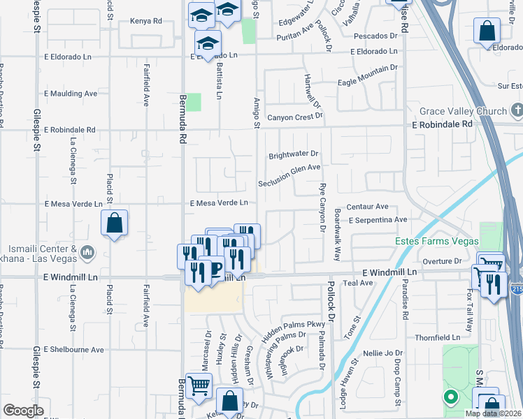 map of restaurants, bars, coffee shops, grocery stores, and more near 7952 Crystal Haven Lane in Las Vegas