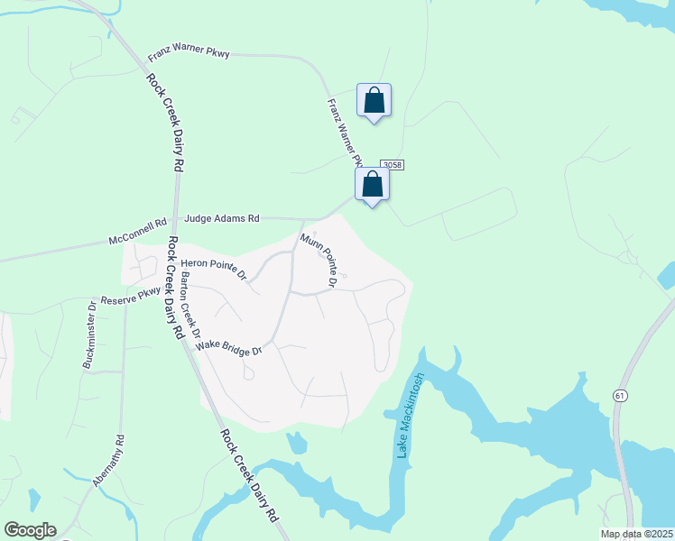 map of restaurants, bars, coffee shops, grocery stores, and more near 1942 Munn Pointe Drive in Whitsett
