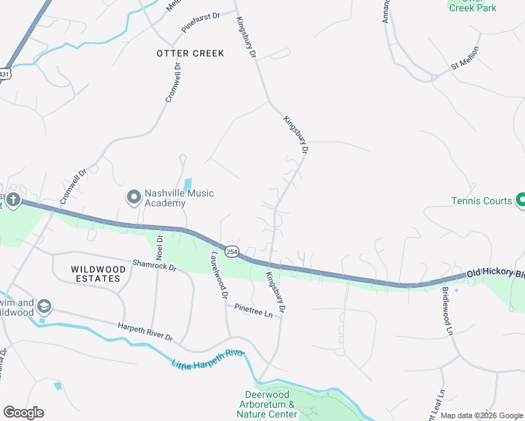 map of restaurants, bars, coffee shops, grocery stores, and more near 1705 Kingsbury Drive in Nashville