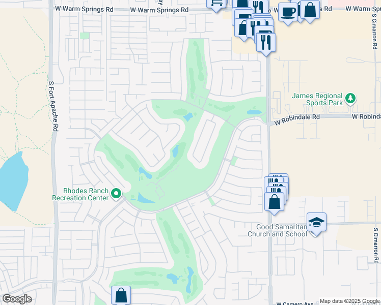 map of restaurants, bars, coffee shops, grocery stores, and more near 105 Chateau Whistler Court in Las Vegas