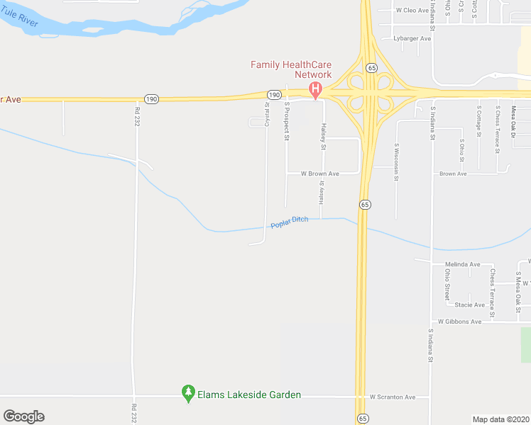 map of restaurants, bars, coffee shops, grocery stores, and more near 1099 Crystal Street in Porterville