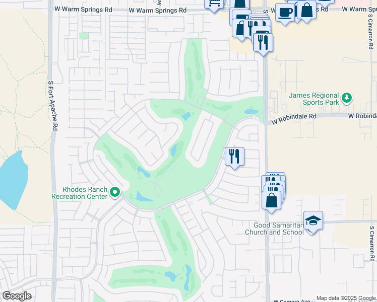 map of restaurants, bars, coffee shops, grocery stores, and more near 105 Chateau Whistler Court in Las Vegas