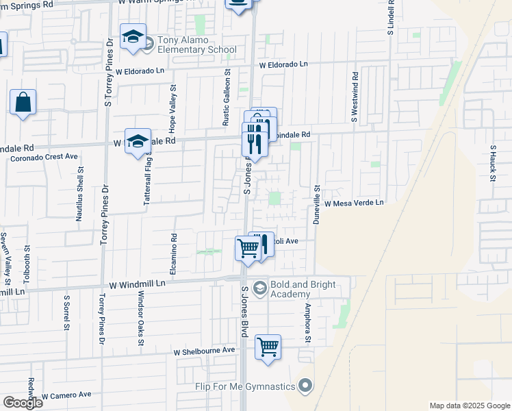 map of restaurants, bars, coffee shops, grocery stores, and more near 6071 Carlisle Crest Lane in Las Vegas