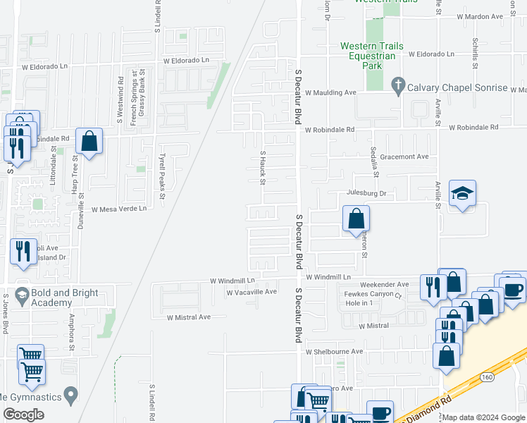 map of restaurants, bars, coffee shops, grocery stores, and more near 7923 Homer Court in Las Vegas
