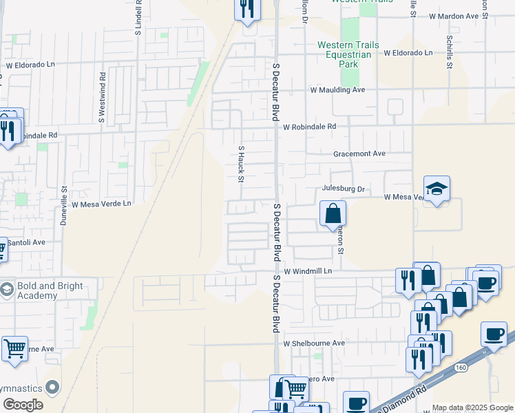 map of restaurants, bars, coffee shops, grocery stores, and more near 7920 Storyland Street in Las Vegas
