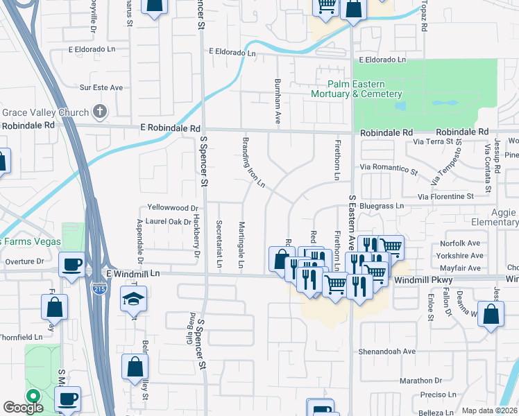 map of restaurants, bars, coffee shops, grocery stores, and more near 7939 Wishing Well Road in Las Vegas