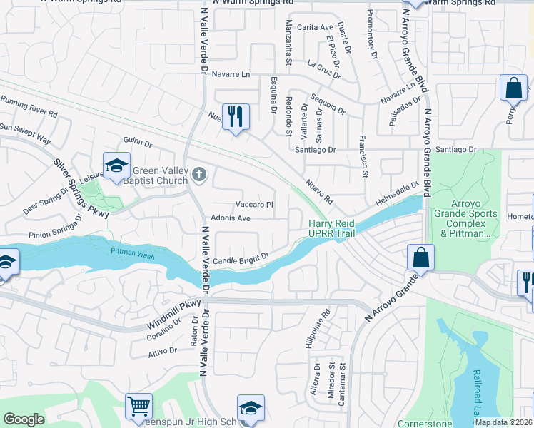 map of restaurants, bars, coffee shops, grocery stores, and more near 260 Jovita Court in Henderson
