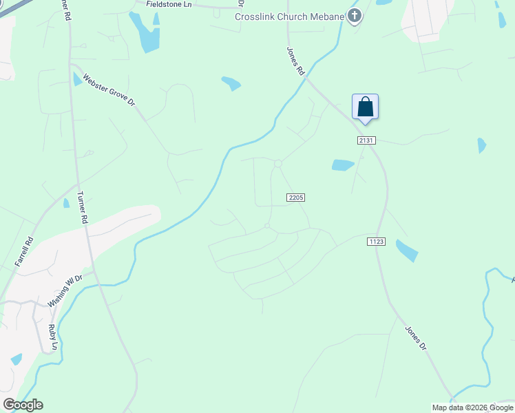 map of restaurants, bars, coffee shops, grocery stores, and more near 1956 Jones Drive in Mebane