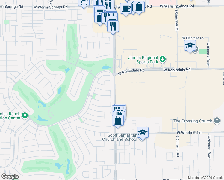 map of restaurants, bars, coffee shops, grocery stores, and more near 52 Marco Island Street in Las Vegas
