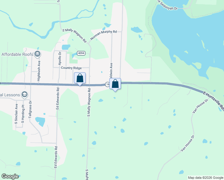 map of restaurants, bars, coffee shops, grocery stores, and more near 5901 East Huntsville Road in Fayetteville