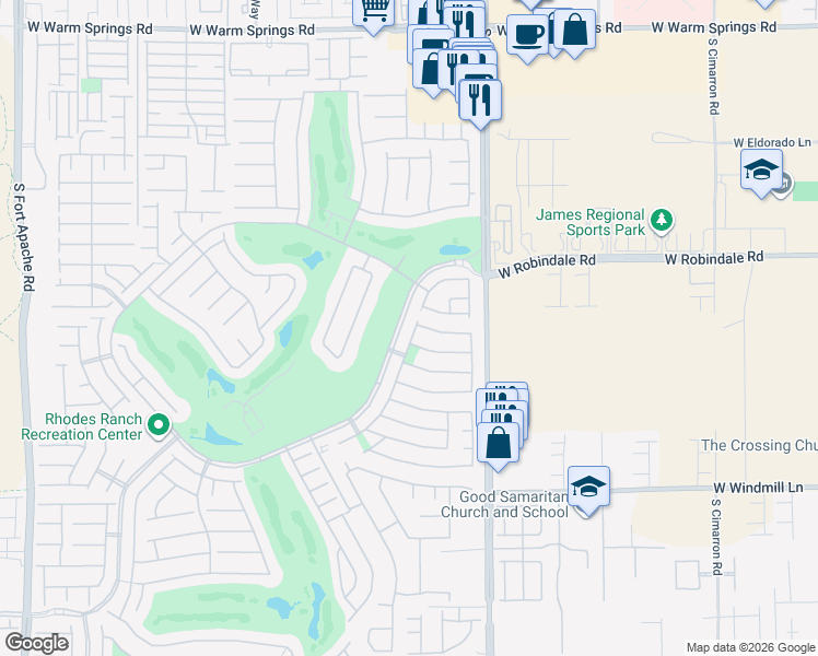 map of restaurants, bars, coffee shops, grocery stores, and more near 101 Lakewood Garden Drive in Las Vegas