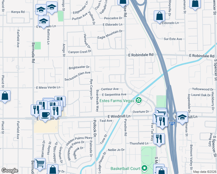 map of restaurants, bars, coffee shops, grocery stores, and more near 905 Royal Moon Avenue in Las Vegas
