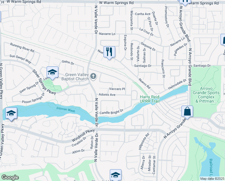 map of restaurants, bars, coffee shops, grocery stores, and more near in Henderson