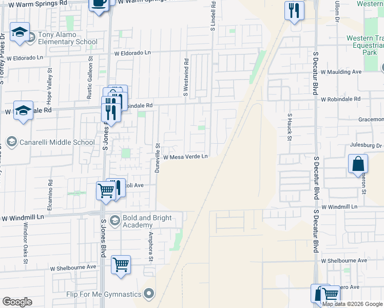 map of restaurants, bars, coffee shops, grocery stores, and more near 5596 West Sun Temple Avenue in Las Vegas