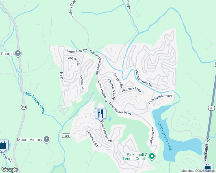 map of restaurants, bars, coffee shops, grocery stores, and more near 67 Dogwood Lane in Newland