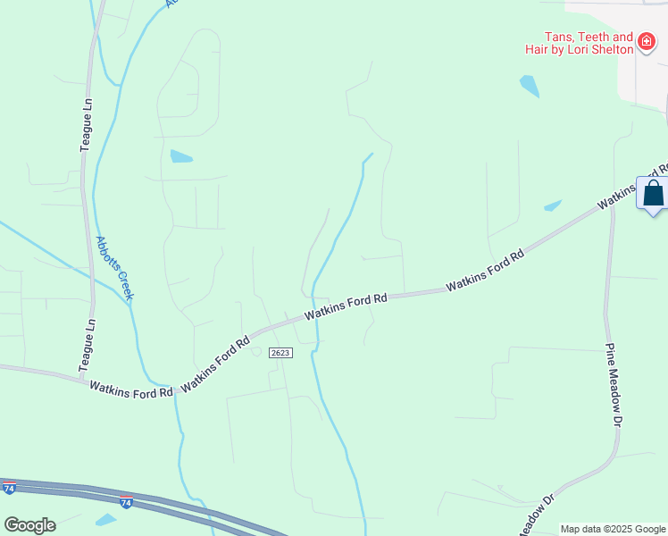 map of restaurants, bars, coffee shops, grocery stores, and more near Farm Creek Road in Kernersville