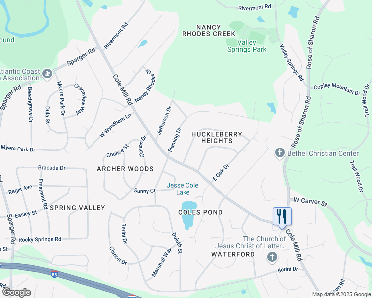 map of restaurants, bars, coffee shops, grocery stores, and more near 5 Hawthorne Drive in Durham