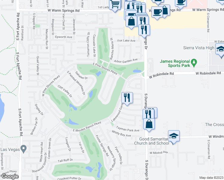 map of restaurants, bars, coffee shops, grocery stores, and more near 37 Chateau Whistler Court in Las Vegas