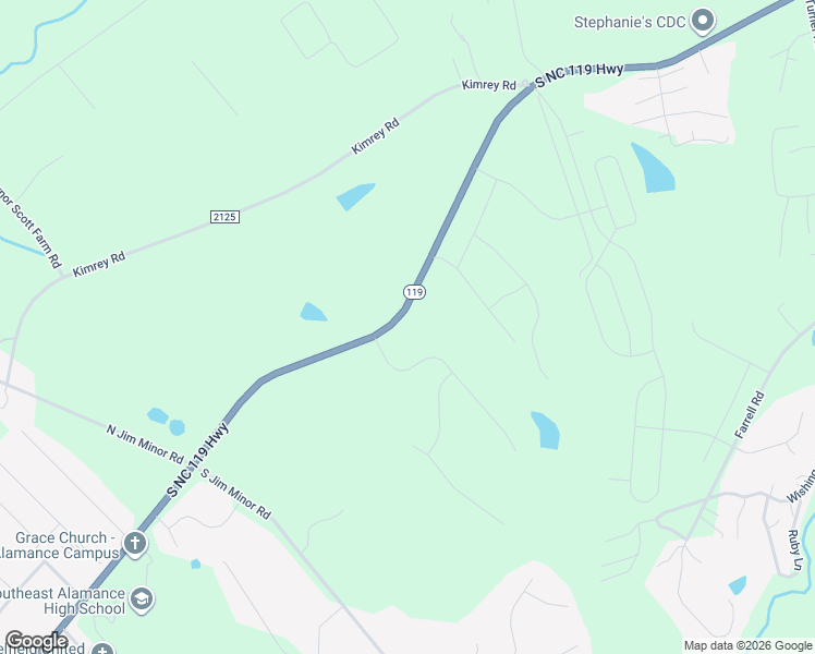 map of restaurants, bars, coffee shops, grocery stores, and more near 2904 North Carolina 119 in Mebane