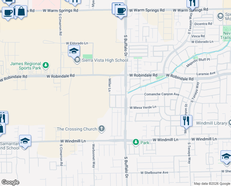 map of restaurants, bars, coffee shops, grocery stores, and more near 7888 Trappers Ridge Avenue in Las Vegas