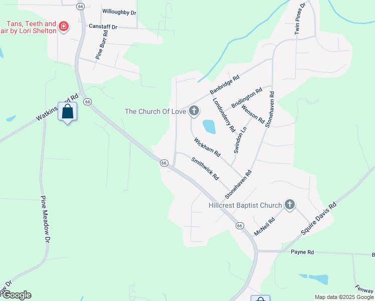 map of restaurants, bars, coffee shops, grocery stores, and more near 2407 Smithwick Road in Kernersville