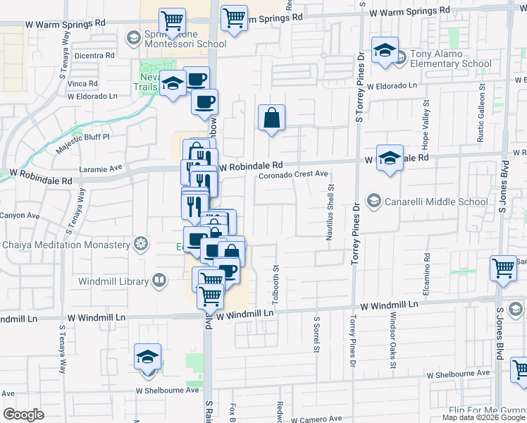 map of restaurants, bars, coffee shops, grocery stores, and more near 7835 Salt Spray Court in Las Vegas