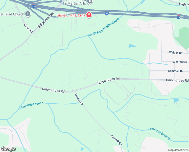 map of restaurants, bars, coffee shops, grocery stores, and more near 2125 Stone Ridge Place in Winston-Salem