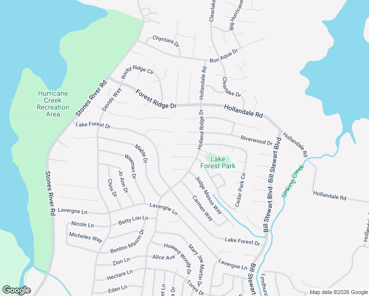 map of restaurants, bars, coffee shops, grocery stores, and more near 405 Britt Lane in La Vergne