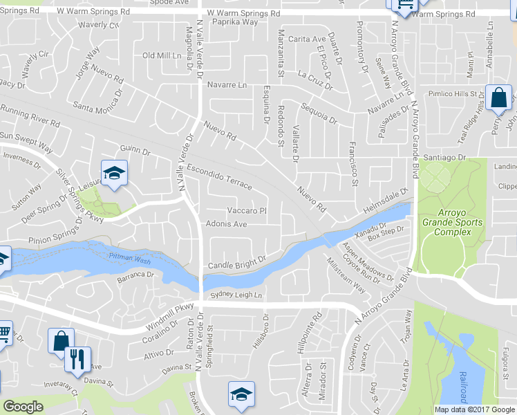 map of restaurants, bars, coffee shops, grocery stores, and more near 260 Jovita Court in Henderson