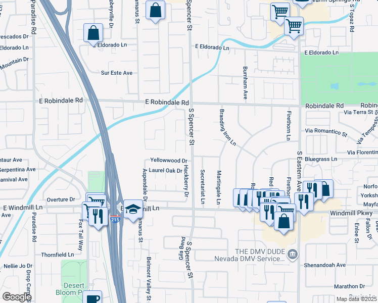 map of restaurants, bars, coffee shops, grocery stores, and more near 7874 Clearwood Ave in Las Vegas