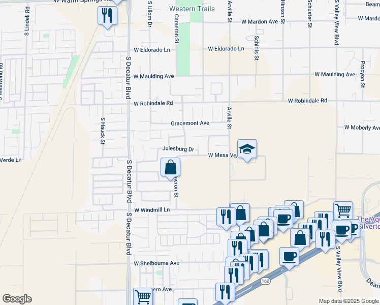map of restaurants, bars, coffee shops, grocery stores, and more near 4555 Julesburg Drive in Las Vegas