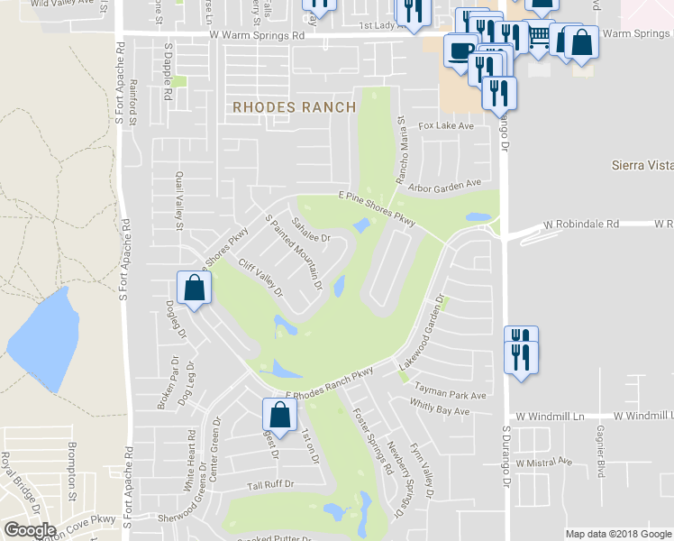 map of restaurants, bars, coffee shops, grocery stores, and more near 71 Sunshine Coast Lane in Las Vegas