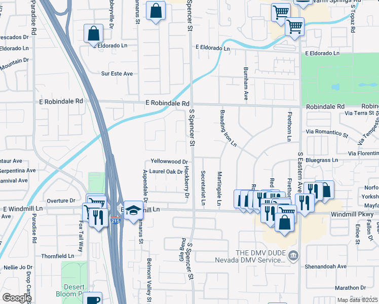 map of restaurants, bars, coffee shops, grocery stores, and more near 7874 Clearwood Avenue in Las Vegas