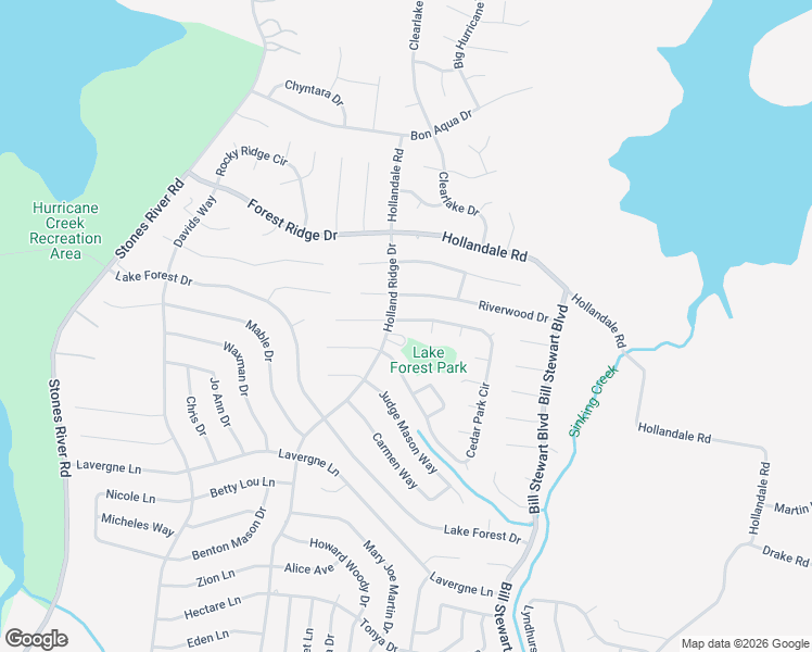 map of restaurants, bars, coffee shops, grocery stores, and more near 305 Cedar Park Circle in La Vergne
