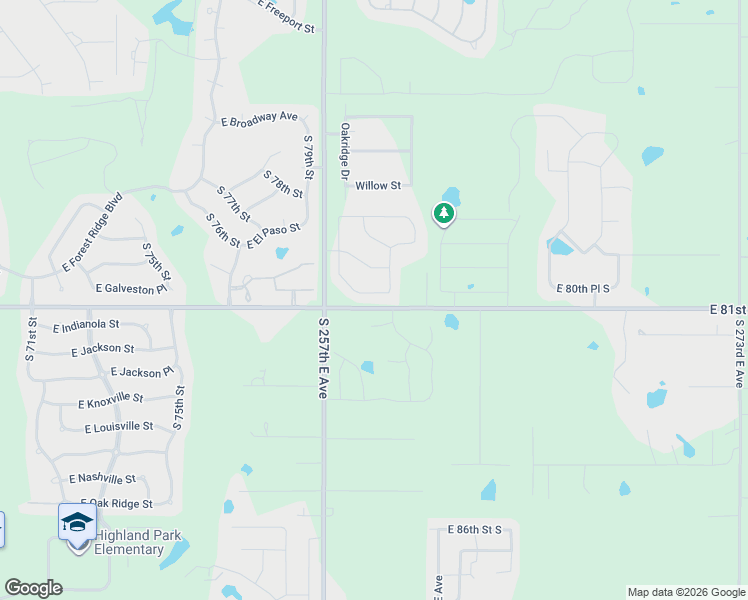 map of restaurants, bars, coffee shops, grocery stores, and more near 25902 Lariat Cir in Broken Arrow