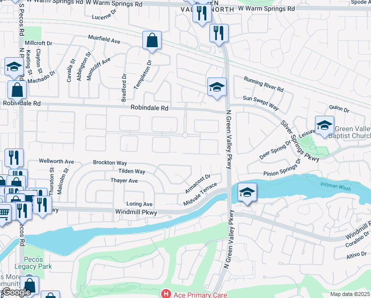 map of restaurants, bars, coffee shops, grocery stores, and more near 2231 Chatsworth Court in Henderson