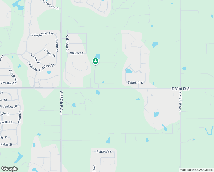map of restaurants, bars, coffee shops, grocery stores, and more near 8101 South Winwood Lane in Broken Arrow