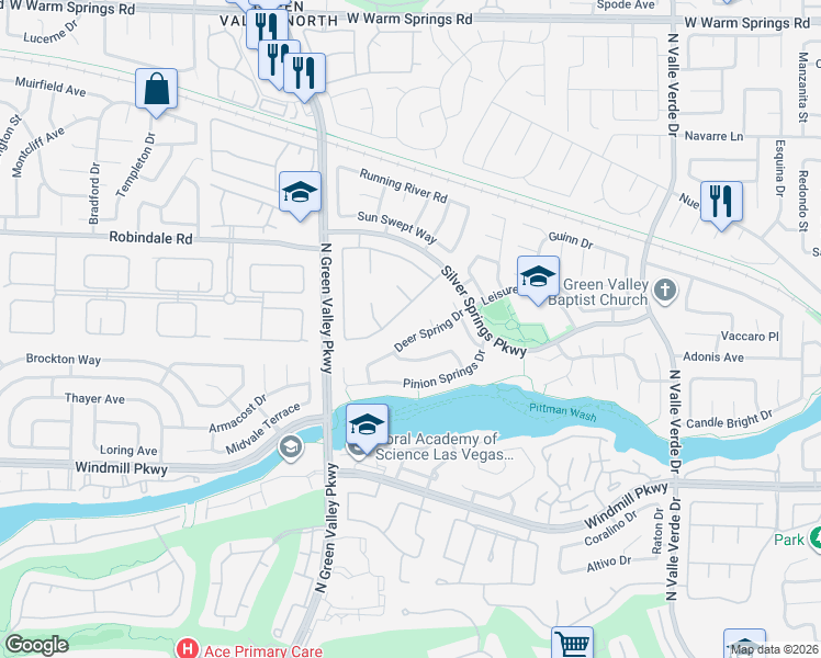 map of restaurants, bars, coffee shops, grocery stores, and more near 241 Brook Hollow Court in Henderson