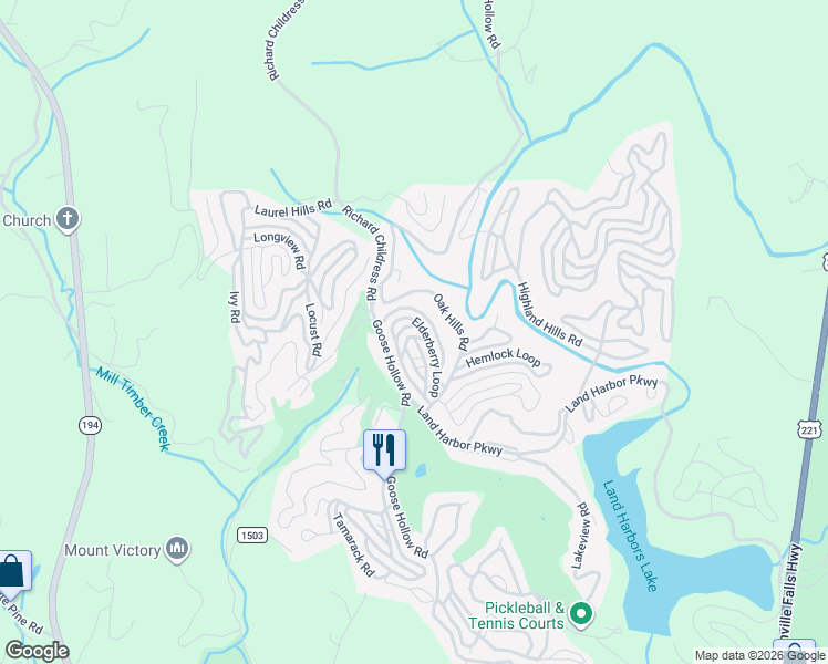 map of restaurants, bars, coffee shops, grocery stores, and more near 67 Dogwood Lane in Newland