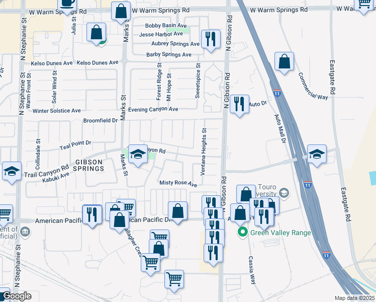 map of restaurants, bars, coffee shops, grocery stores, and more near 1021 Tabor Hill Avenue in Henderson