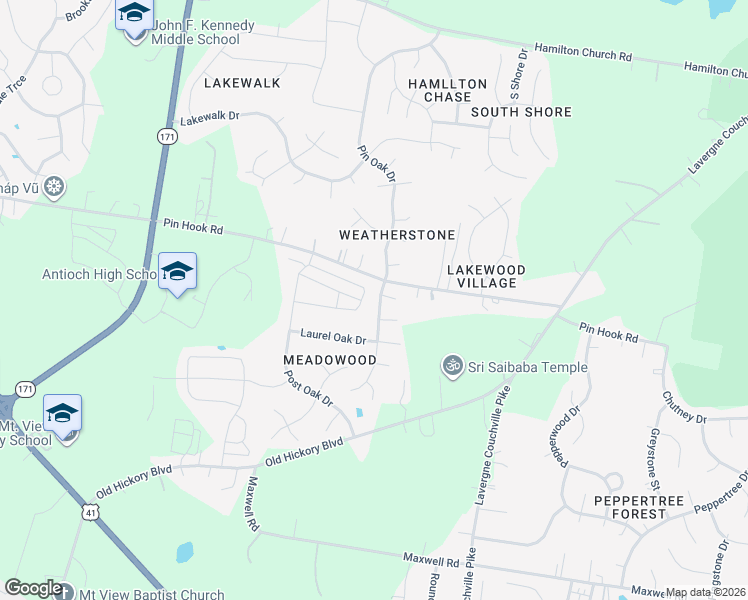 map of restaurants, bars, coffee shops, grocery stores, and more near 1008 Pin Oak Drive in Nashville
