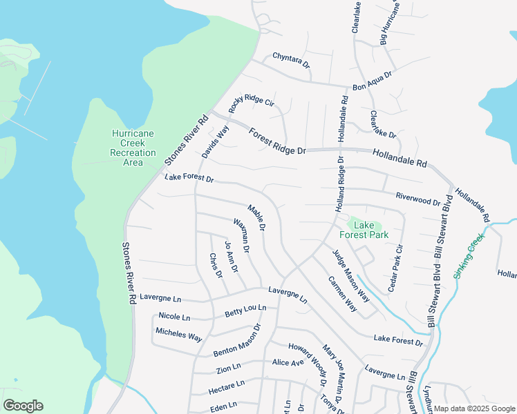 map of restaurants, bars, coffee shops, grocery stores, and more near 630 Mable Drive in La Vergne